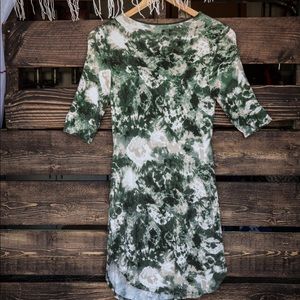 Black Bead Green Tye-Dye Dress Size S (F2)